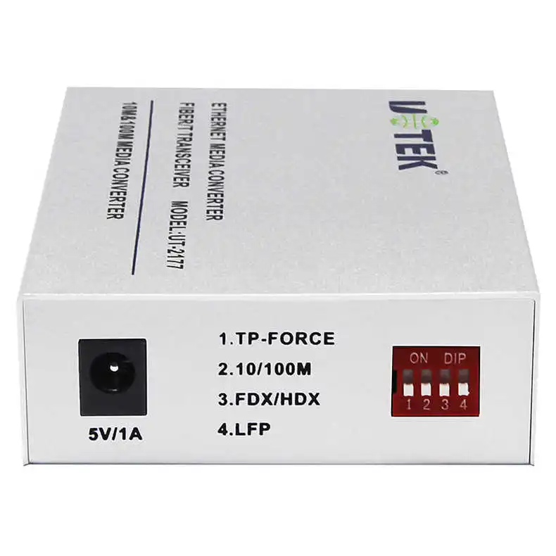 UT-2177SM/MM 10/100M Network Single-mode Fiber Optic Transceiver 20KM ST/SC/FC Optional