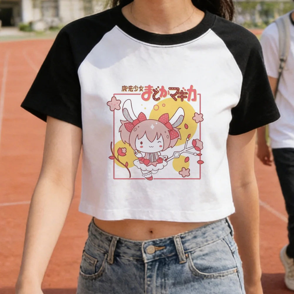 Madoka Magica cropped top teen summer japan emo goth top tees manga cheap cutecore japan dollette