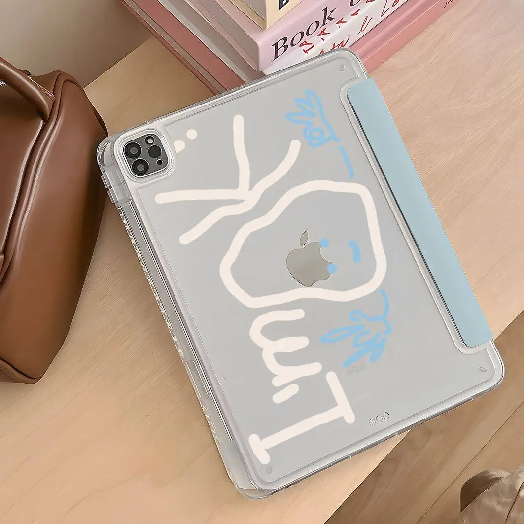 Ins Korean I am OK Y2K Tablet Case For iPad Pro 13in 11th M5 M4 12.9in A16 7/8/9/10th Air4/5/6/7 11in M2 M3 Mini Hard Cover