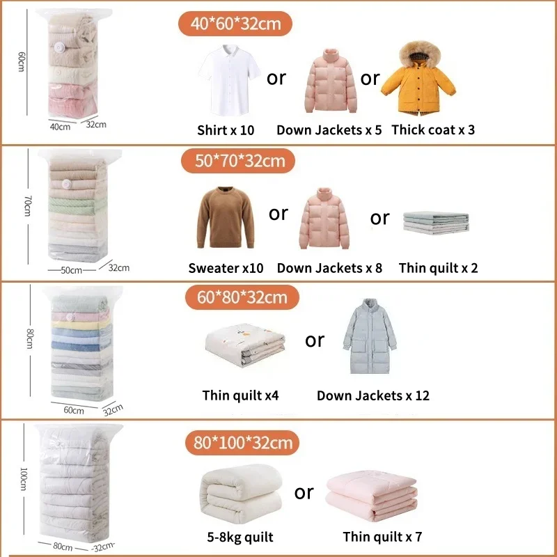 1-5 قطعة أكياس تخزين فراغ مكعب أكياس تخزين بلاستيكية كبيرة لتخزين الملابس بطانيات لحاف ضغط حقيبة فارغة حقيبة التعبئة #5