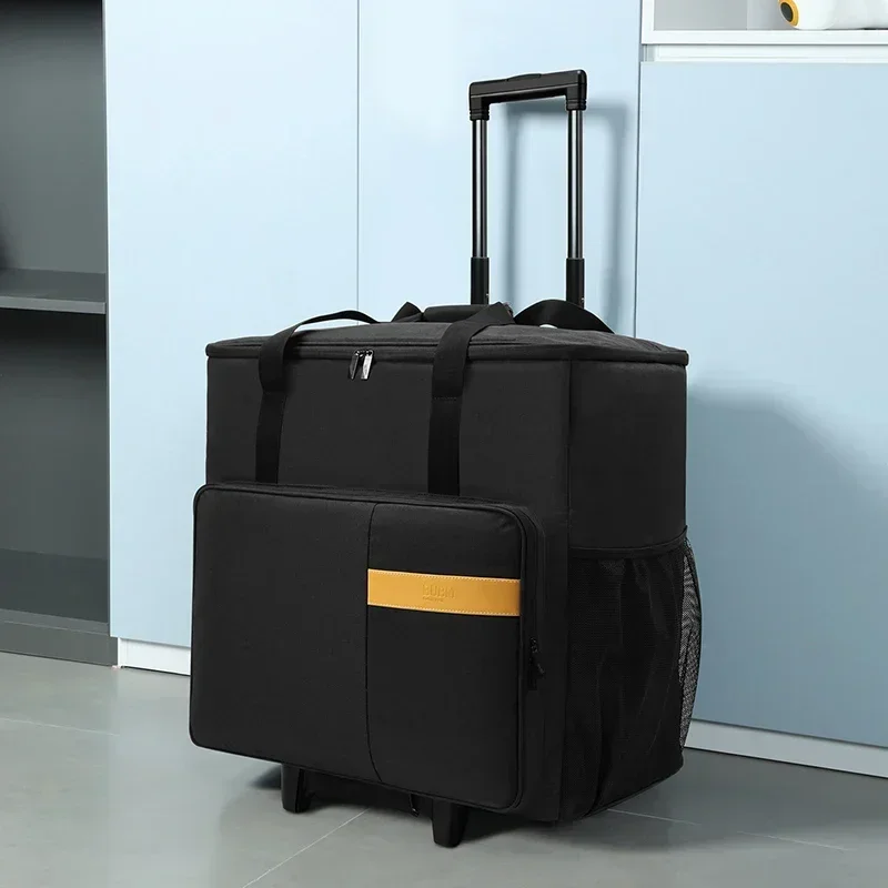 Multiuse Desktop Computer Wide Body Host Trolley Case 27 Inches Monitor Storage Bag Black Office Storage