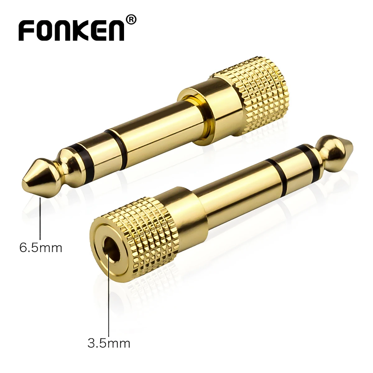 6.35 mm Male to 3.5 mm Female Headphone Adapter Wear-resistant Jack Converter Audio Plug Gold Plating Process Power Amplifier