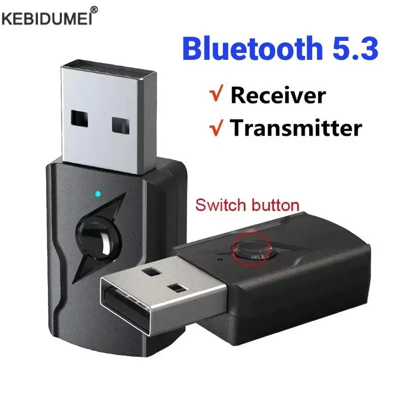 Bluetooth 5.3 Audio Transmitter Receiver 3.5mm AUX Jack RCA USB Dongle Stereo Wireless Adapter for TV Car Kit Speaker Headphone