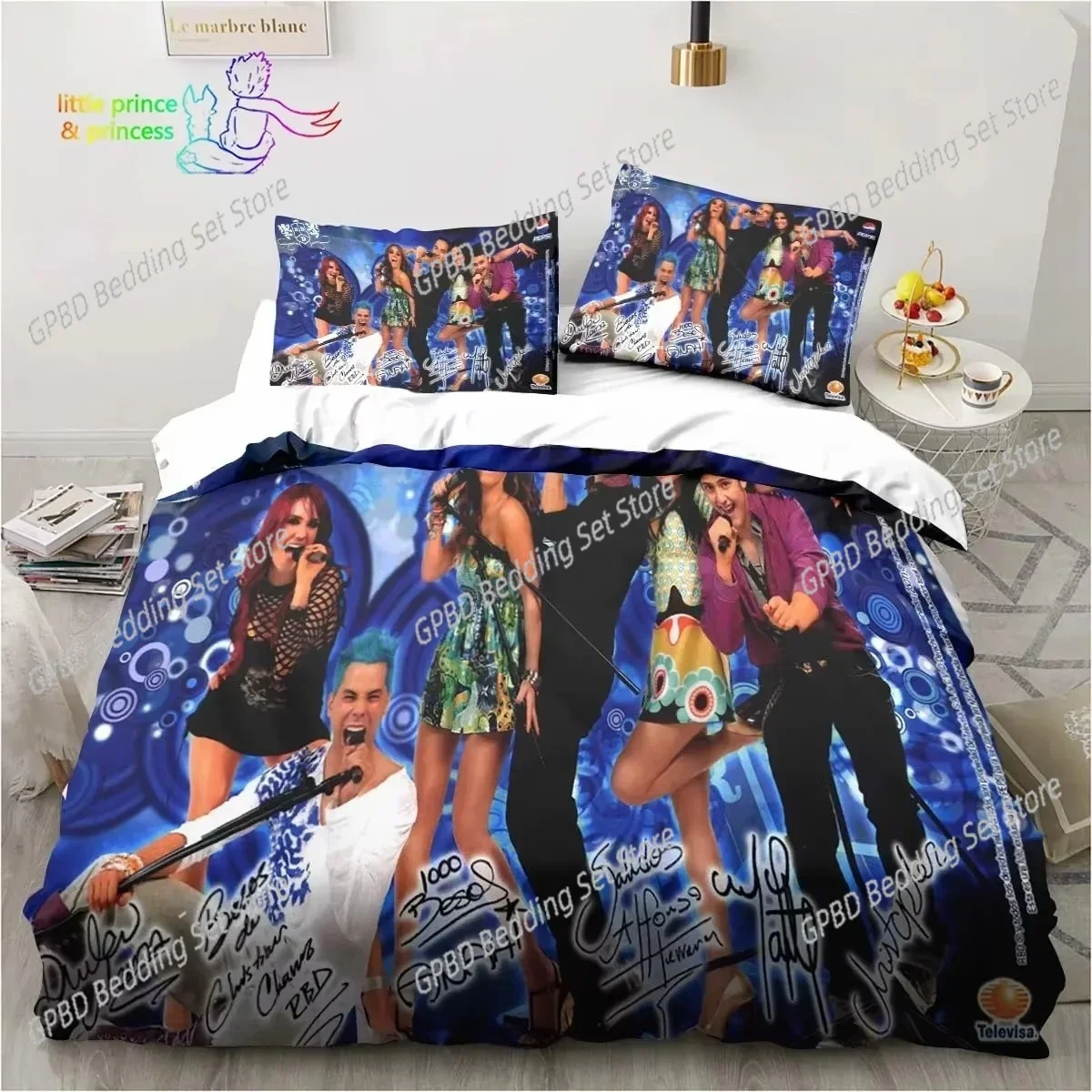 Juego de cama Band RBD individual, doble, tamaño Queen, King, dormitorio para niños y adultos, ropa de cama con estampado 3D, regalo para amantes de la música