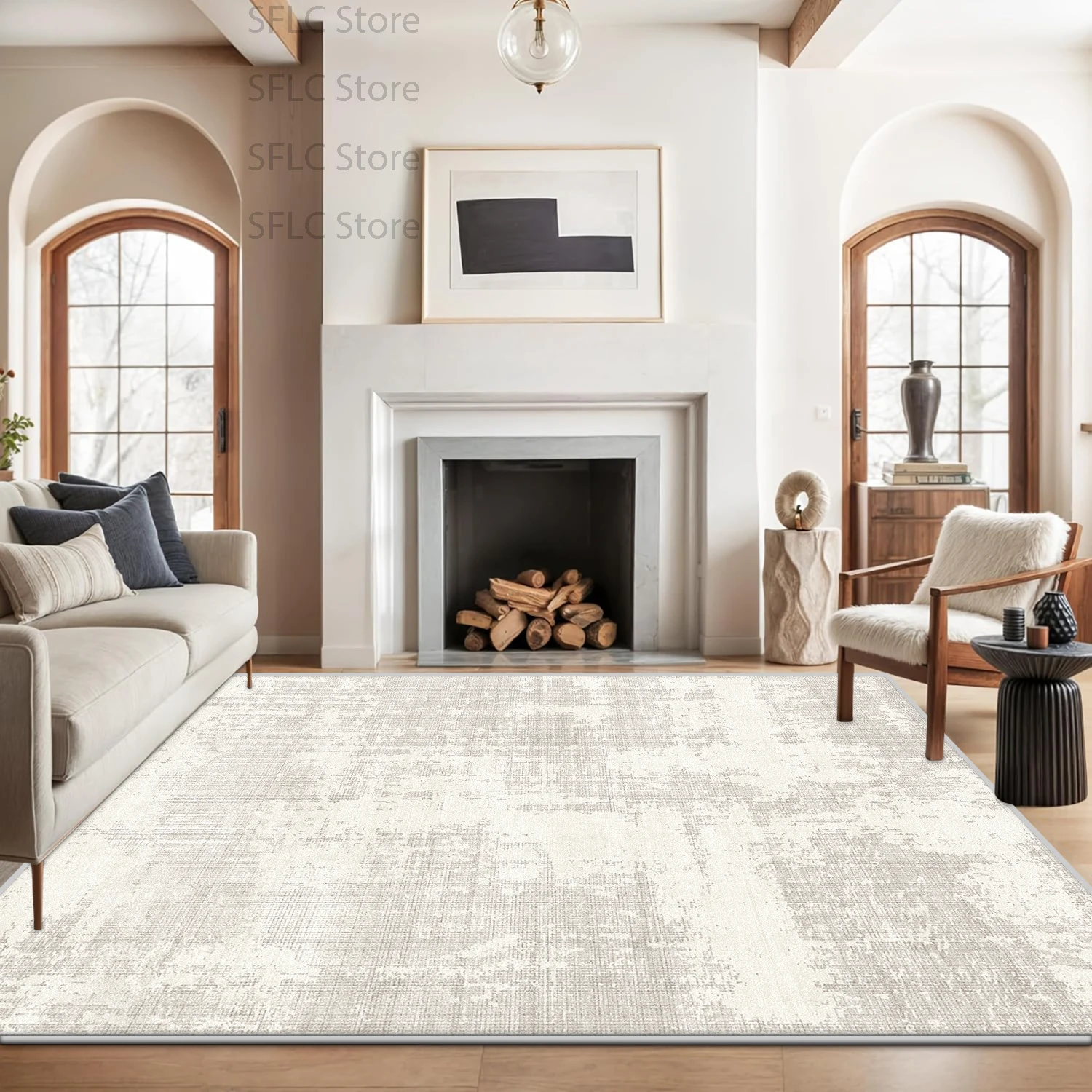 Japanese Style Light Colored Living Room Carpet Antiskid Washable Home Decor Rug for Bedroom Soft Fluffy Large Area Parlor Mats