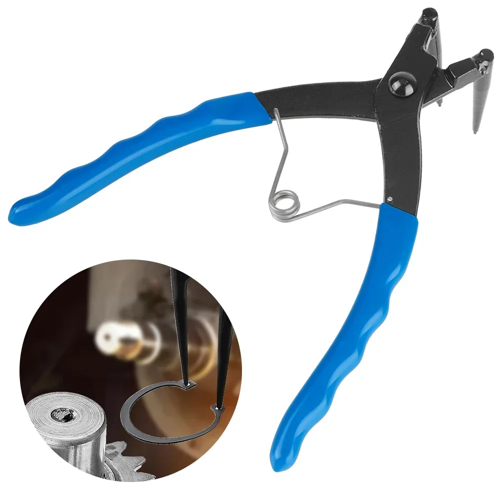 Heavy Duty Circlip Pliers 90 Degree Bent Long Nose Carbon Steel Spring Loaded For Motorcycle Car Cylinder Repair Tool