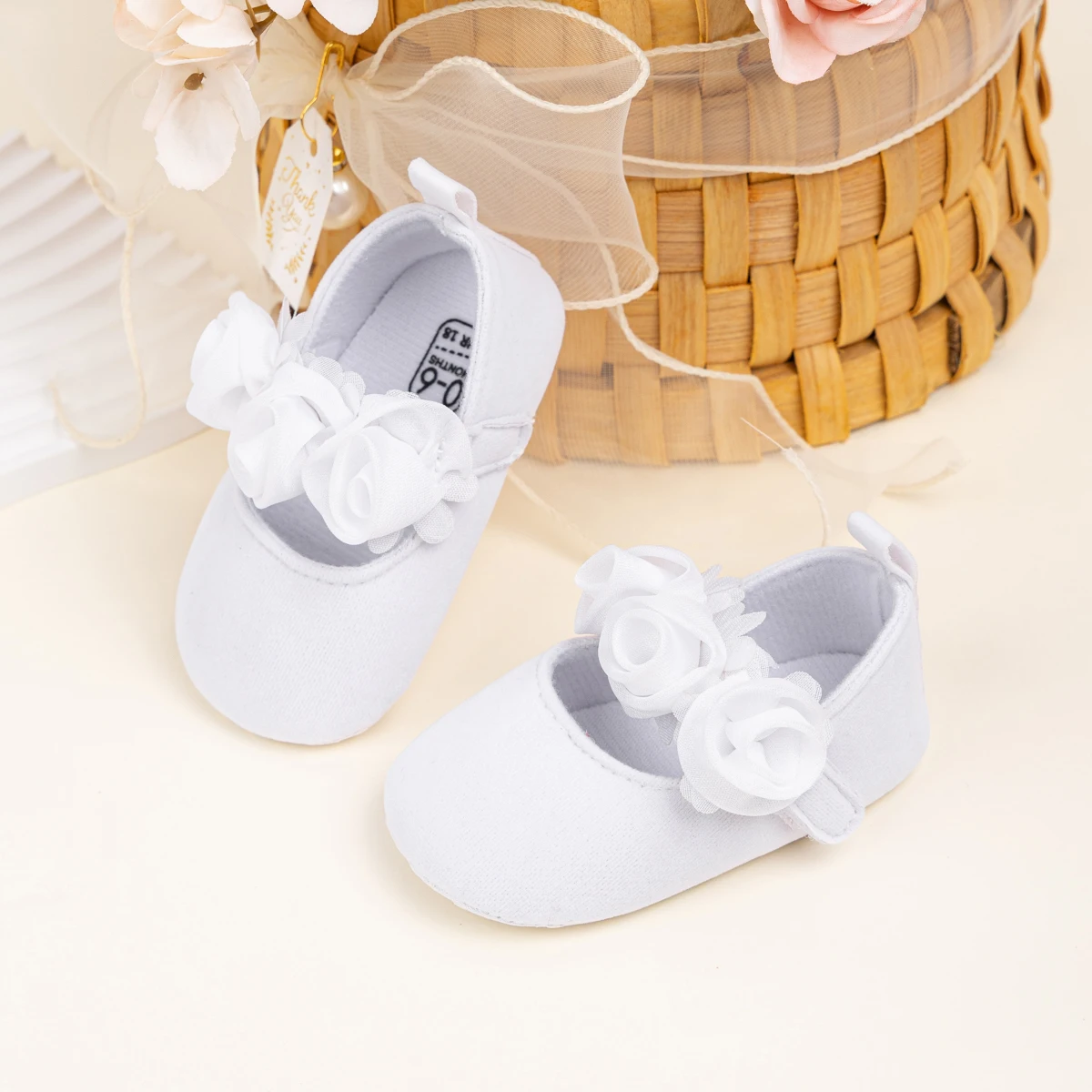 KIDSUN Baby Girls Shoes 3-Colors Flower Cotton Sole non-slip Princess Shoes Toddler First Walkers Crib Shoes Infant Moccasin