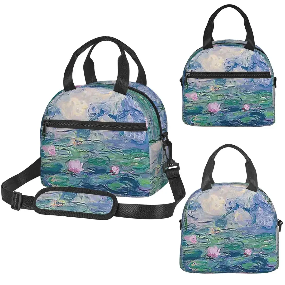 Water Lilies Claude Monet Fine A Insulated Lunch Bag for Kids School Cooler Thermal Box Tote Leakproof Lunch Boxes