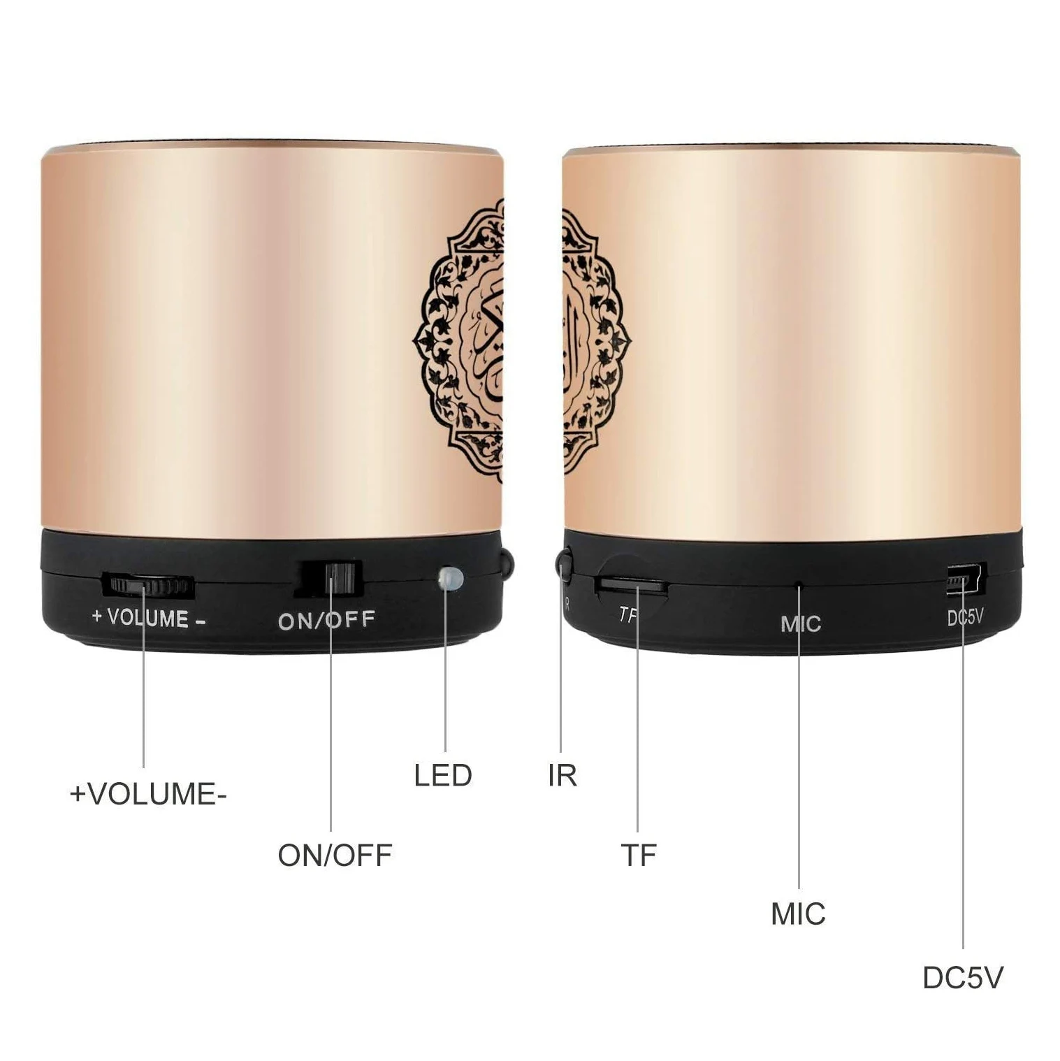 A92Z Quran Muslim Speaker,Smart Koran Translation Small Portable Remote Control Bluetooth MP3 FM IF Player Ramadan Hajj Gifts