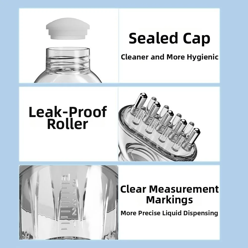 Mini Scalp Oil Applicator with Scale Refillable Scalp Massagers Empty Twistable Bottle Mouth Essential Oil Massager