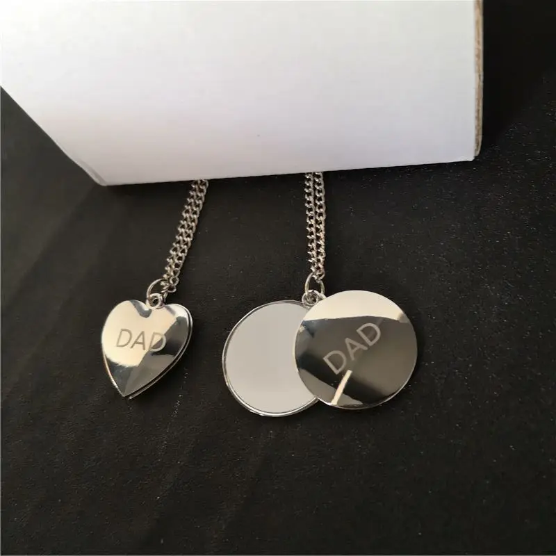 sublimation blank dad round necklaces pendants father's Day gift hot transfer printing blank consumables 20pieces/lot