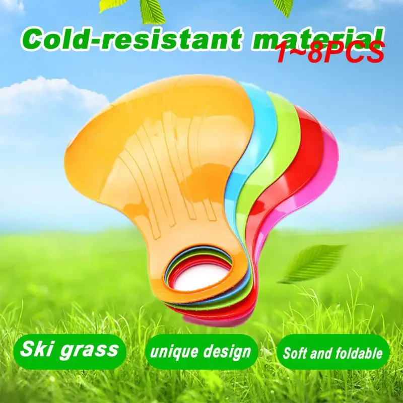 1~8PCS Snow Luge Plastic Thicker Non-slip Oversized Handle Longer Snow Equipment Sleigh Snow Ski Board Sledge