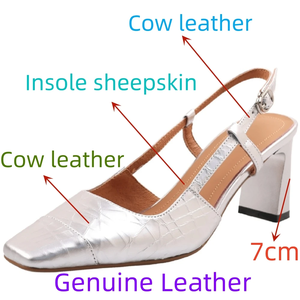 【JOCHEBED HU】New Women Brand Genuine Leather High Heels Pumps Party Wedding Shoes Woman Fashion Office Pumps Shoes 34-40