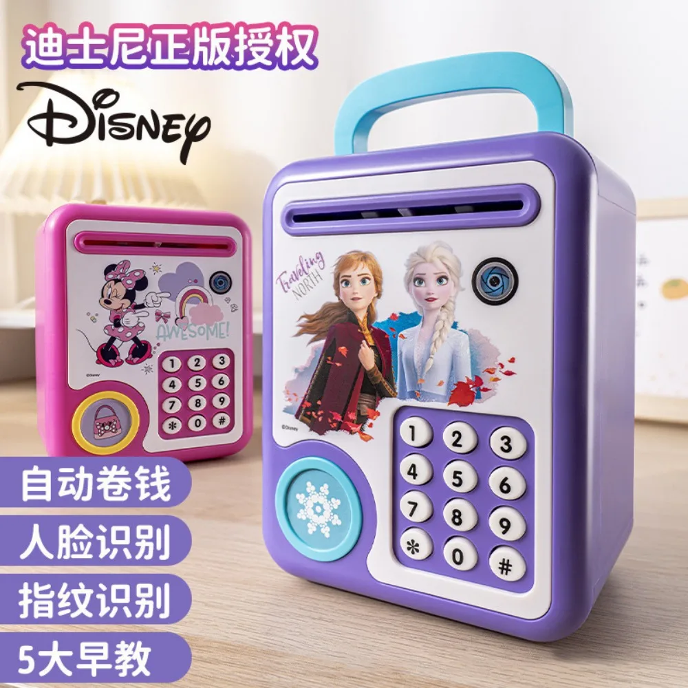 Genuine Disney Frozen Mickey and Minnie Piggy Bank Fingerprint Password Lock Piggy Bank Children's Toy