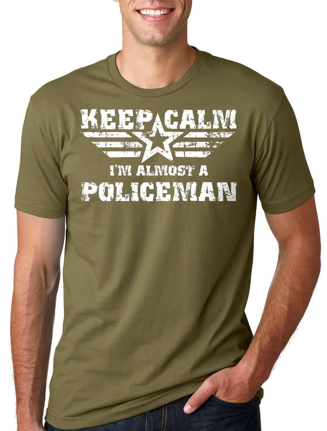 Keep Calm I'm Almost A Policeman T-Shirt 100% Cotton O-Neck Summer Short Sleeve Casual Mens T-shirt Size S-3XL