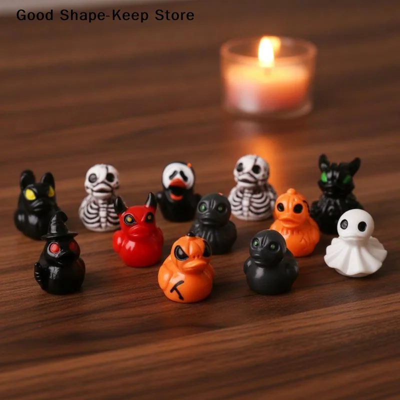 dailyMini Resin Halloween Duck Ghost Miniatures 12Pcs Lightweight for Fairy Garden Potted  Bonsai Decor GiftsDaily products