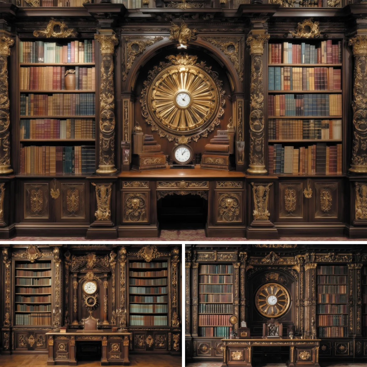 Retro Bookshelf Backgrounds for Photography Library Big Ben Student Learning Back To School Party Decoration Backdrop Photo Call