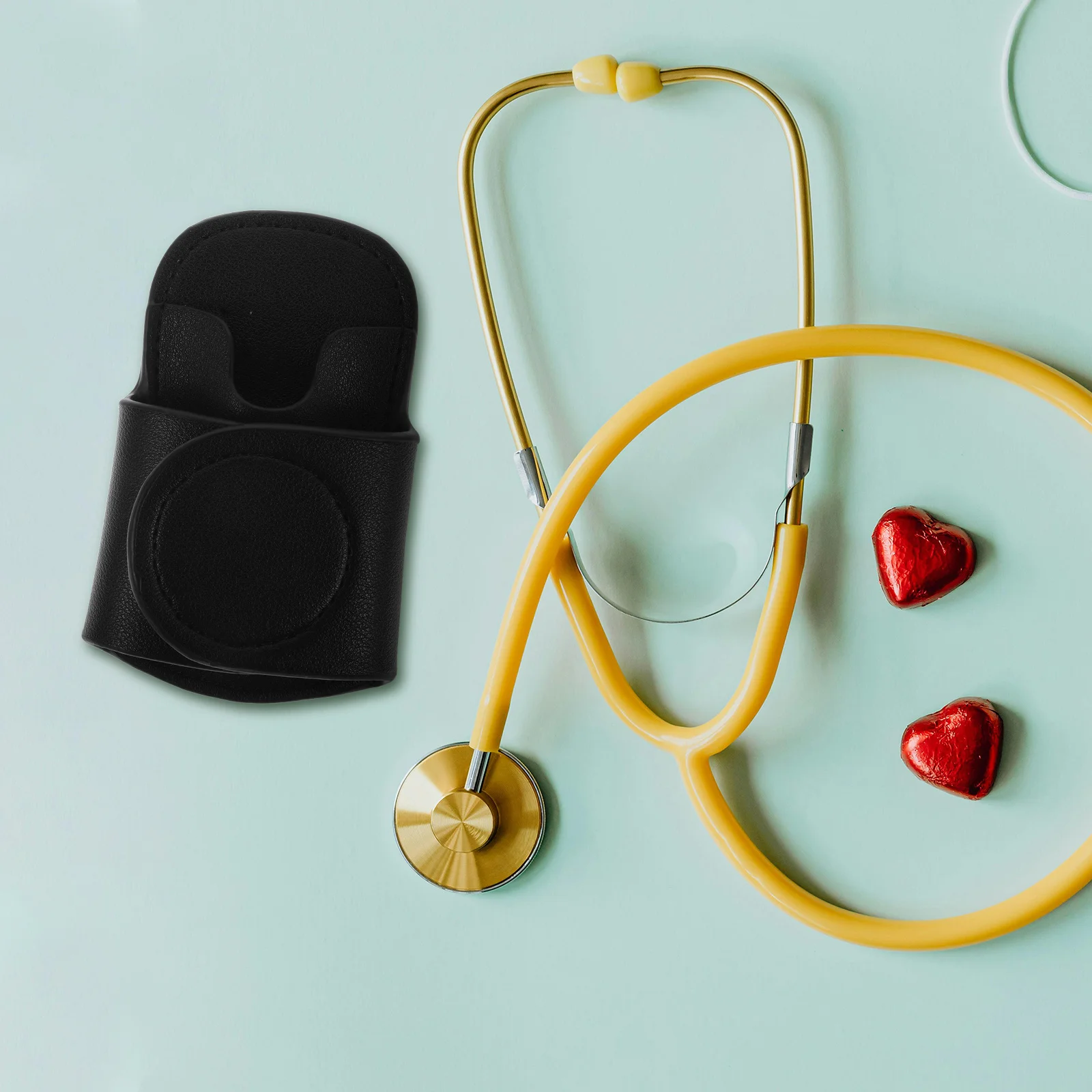 1 قطعة حامل سماعة الطبيب الأسود بولي Pu المحمولة الخصر جيب كليب آمن صالح دائم تخزين كم التمريض الملحقات