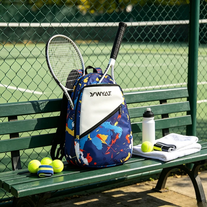New Unisex 2-Racket Badminton Backpack, Leisure Sports Handheld Tennis Pouch, Scratch Resistant Sturdy Durable Carry Bag