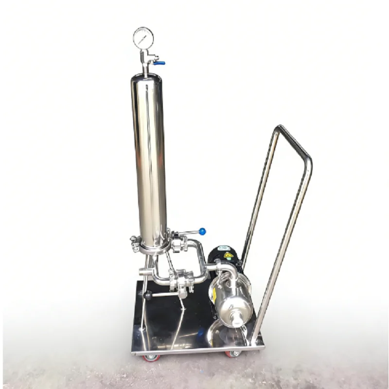 20inch Filter Cartridge Stainless Steel Filter Housing with Pressure Gauge for Process Liquid Filtration