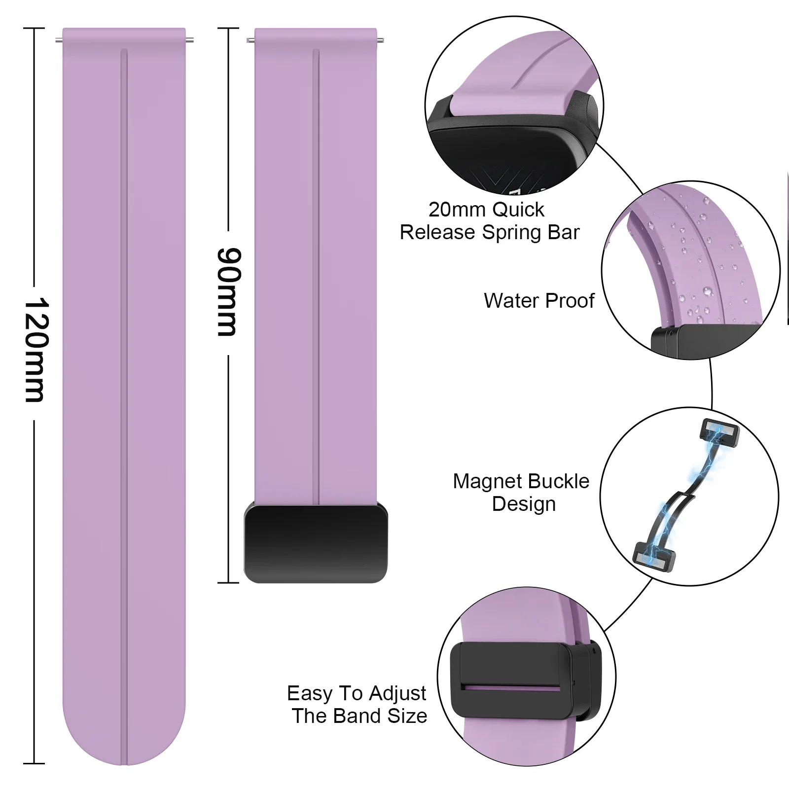 20mm 22mm Silicone Strap For Amazfit GTR 4 3 2 2S GTR 47mm 42mm Magnetic Buckle Band For Amazfit GTS 4 Mini 3 2 2e Bip 5 3 3Pro