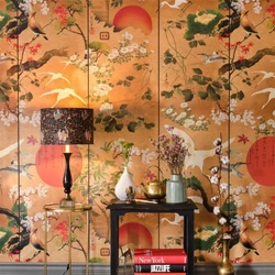 Papel tapiz importado personalizado, mural clásico 3D de club japonés, Fondo Chino de pájaro volador, papel de pared, pegatina para sala de estar y dormitorio