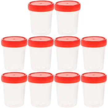 소변 컵 멸균 표본 플라스틱 샘플 테스트 용기 용기, 일회용 눈금 수집 S 병원 대변 