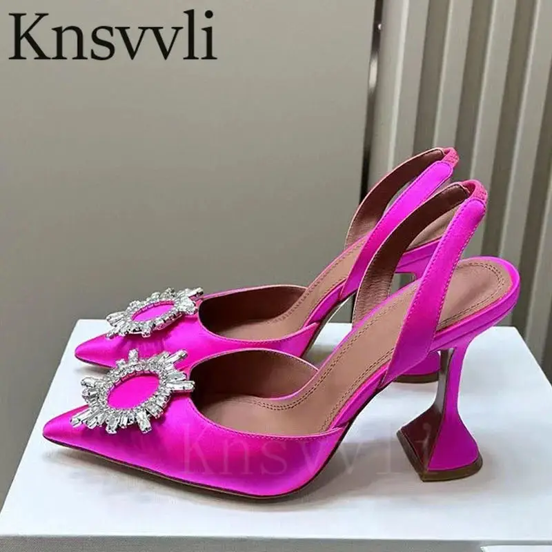 

2024 summer cup women's high-heeled shoes Rhinestone sunflower wedding shoes women pump satin crystal high-heeled sandals women