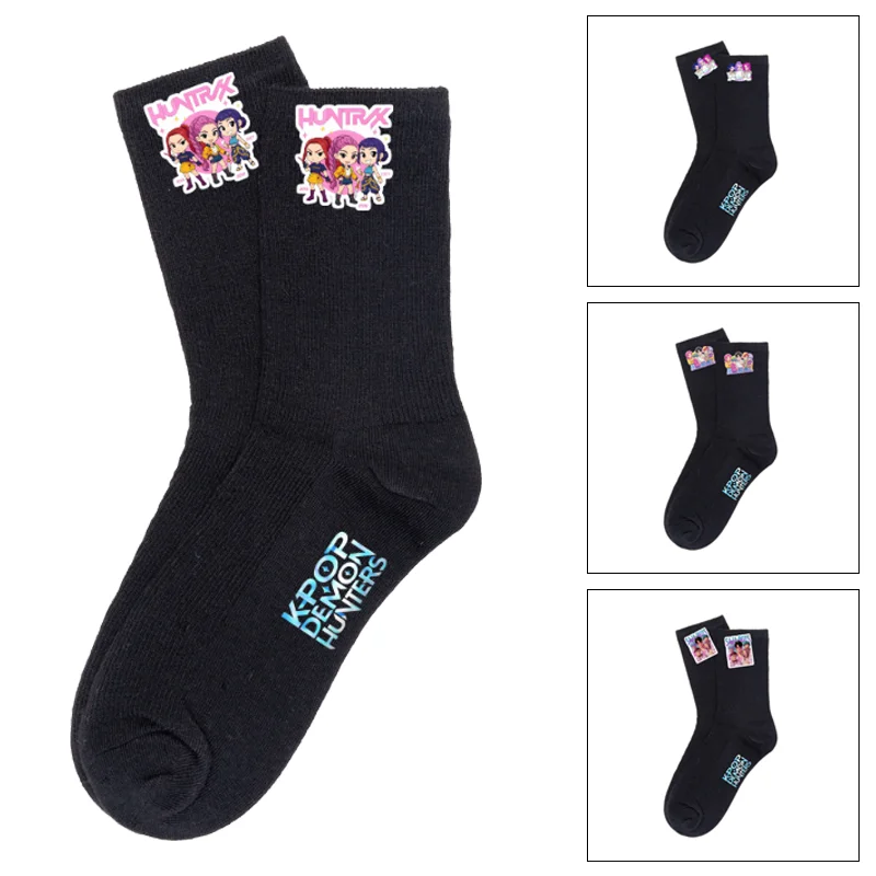 

K-Pop Demon Hunters Socks Fashion Women Cotton Mid Tube Sock Cartoon Student Sport Socks Casual Comfortable Breathable Sock