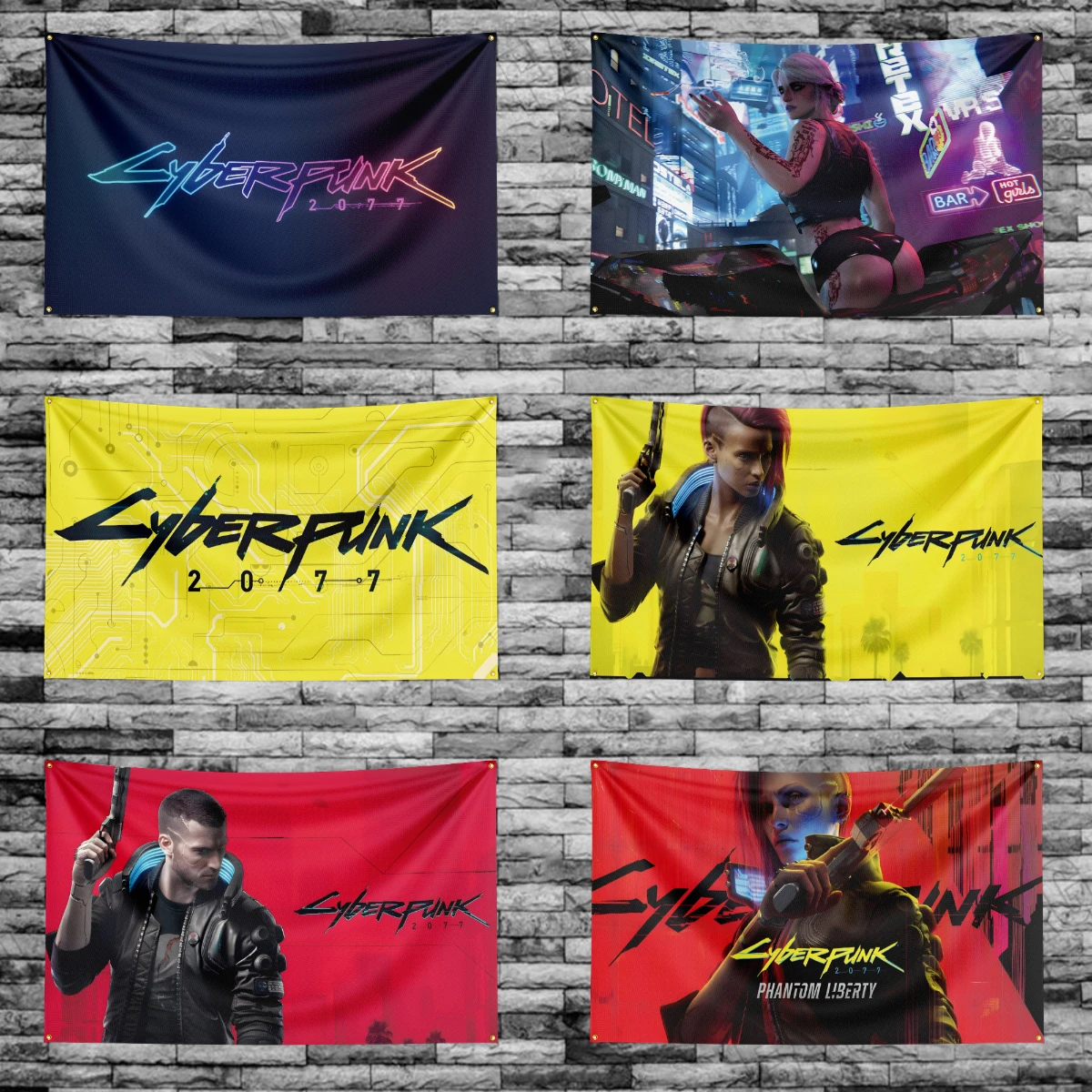 

90X150CM C-cyberpunks game Flag Polyester Digital Printed Game Tapestry Curtain For Decor