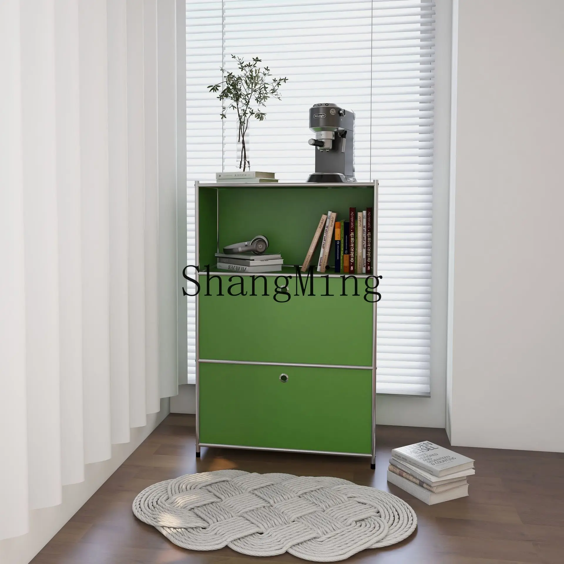 

FG stainless steel medieval cabinet module combination cabinet household dining side cabinet iron
