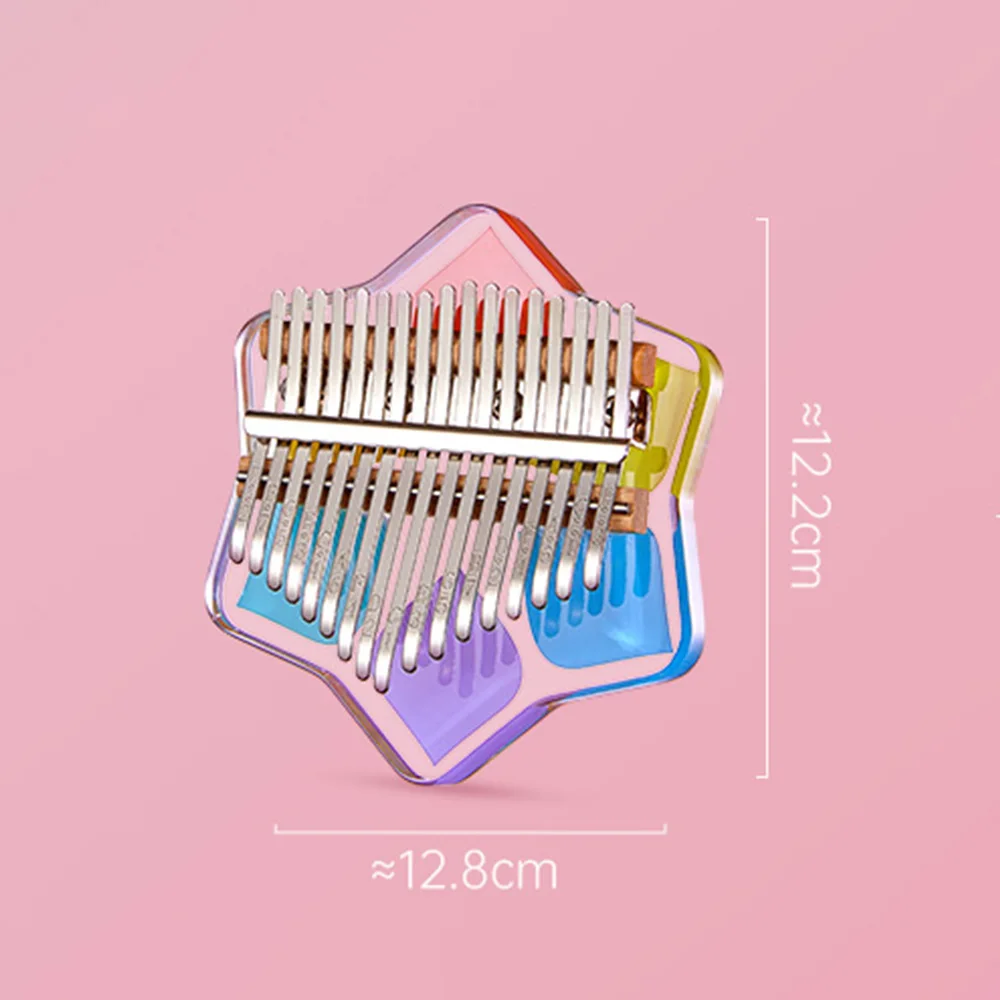 17 Keys Thumb Piano Instrument Mini Thumb Piano Cartoon Cute Kalimba Music Box Gift for Beginners Interesting Party Travel