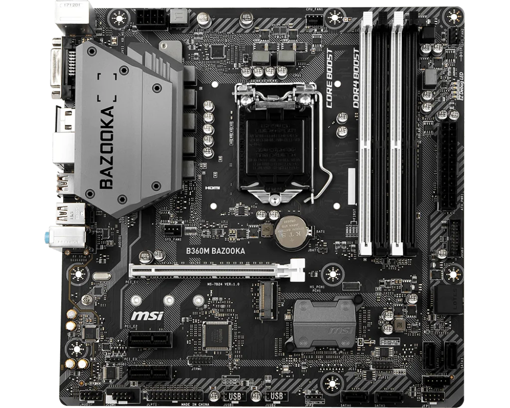 MSI B360M BAZOOKA Motherboard Intel B360 LGA 1151 DDR4 64GB support Core i9-9900K 9700 9400F 8500 9100 G4950 cpu M.2 Micro ATX