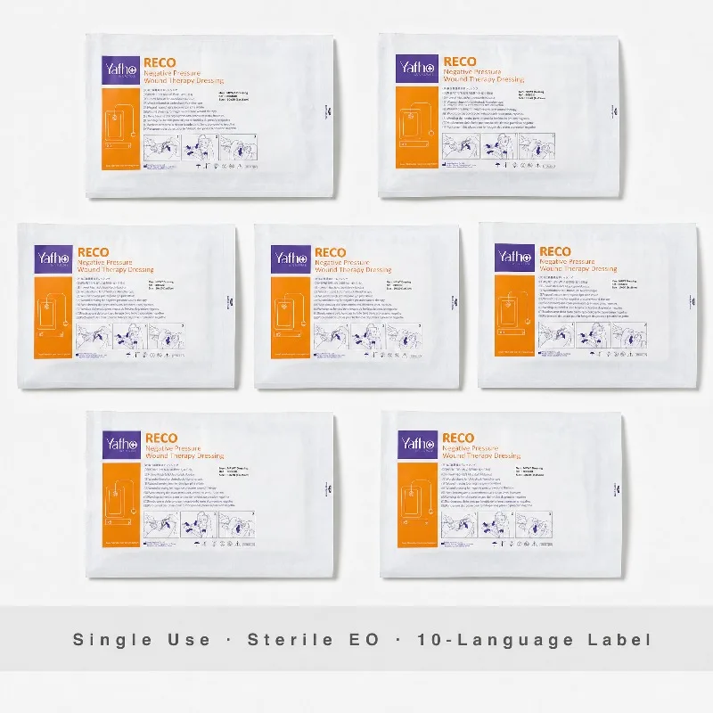 NPWT Dressing Refills Single Use Sterile EO Negative Pressure Wound Therapy Dressing Pouch 10 Language Label