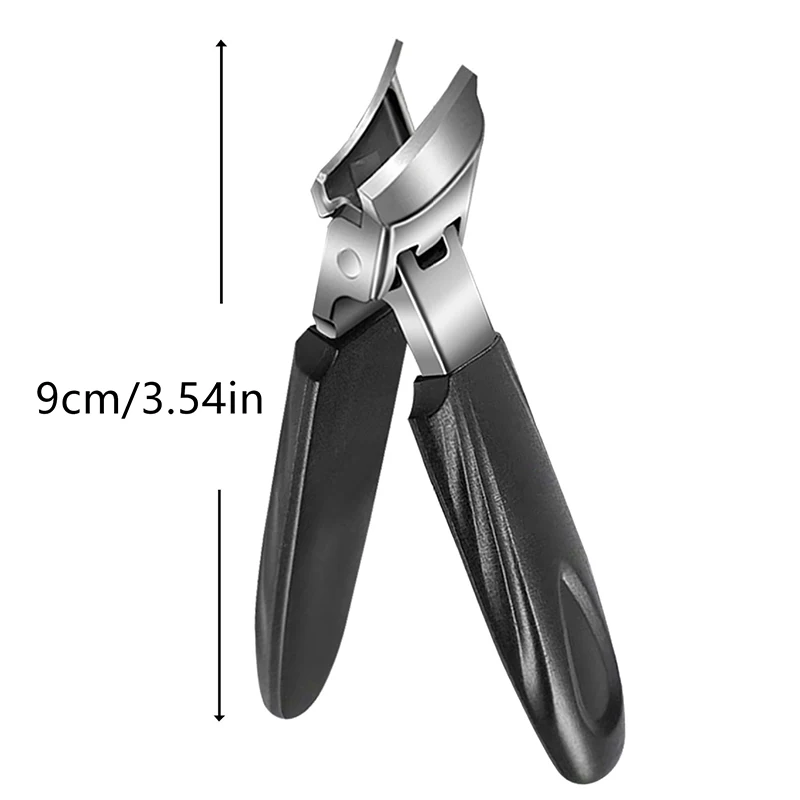 Professional Slanted เล็บ Clippers เปิดกรามกว้าง Anti-Splash เล็บ Clipper สแตนเลสสตีลเล็บเท้าคีมเล็บเครื่องมือ