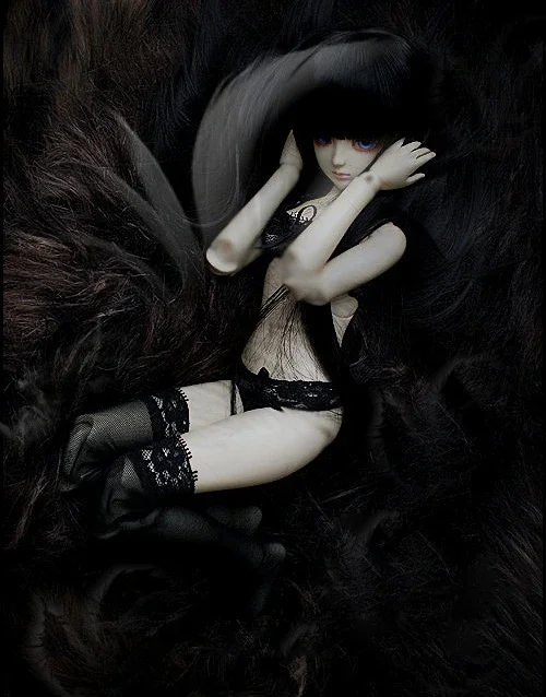 D01-P065 jouet fait à la main 1/3 1/4 accessoires de poupée BJD/SD vêtements de poupée ensemble de sous-vêtements en dentelle noire sans chaussettes