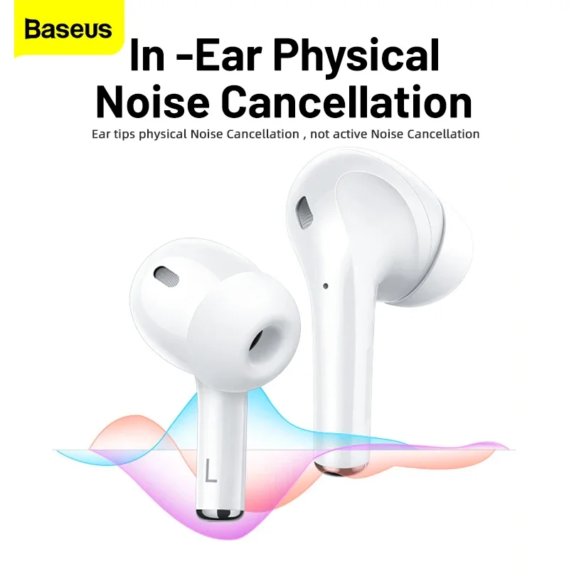 Baseus Encok W3 Headphones Wireless Bluetooth 5.0 Earphones TWS Noise Reduction Hifi Earbuds with Mic Fone Gamer Headset Pro