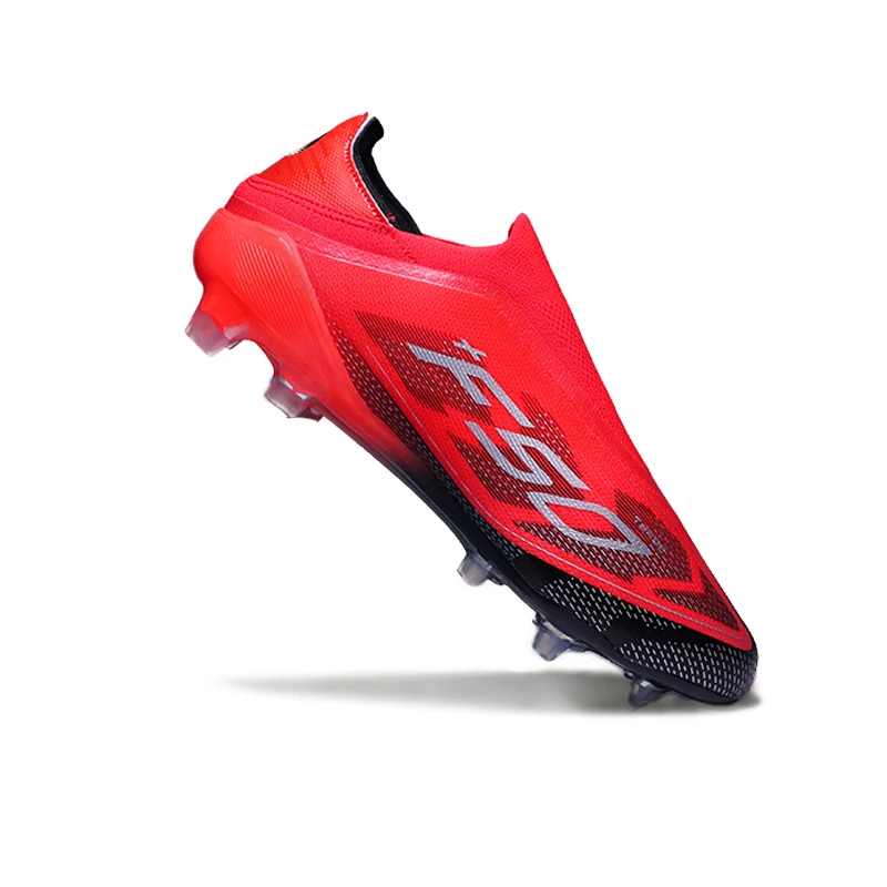 

SLIP-ON Mens Soccer Shoes Non-Slip Turf Soccer Cleats for Youth Without-Lace TF/FG Training Football Boots Chuteira Campo 35-45