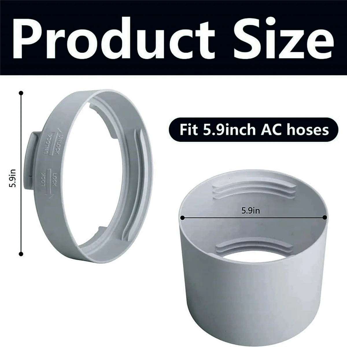 A002 5.9inch Portable Air Conditioner Exhaust Hose Coupler Air Conditioning Accessories for AC Exhaust Hose Coupler Extension