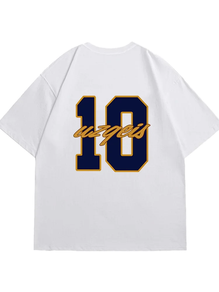 

Мужская новинка 2025 года, популярная толстая хлопковая свободная футболка с короткими рукавами, новинка 2025 года, модная брендовая креативная футболка Digital 10, свободная футболка в стиле хип-хоп