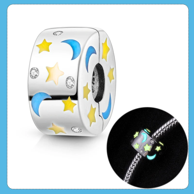 925 مشبك فضي فاصل تشيكوسلوفاكيا تمهيد كليب الخرز سحر سيليكون فاصل سدادة سحر صالح الأصلي سوار مشبك مجوهرات #5