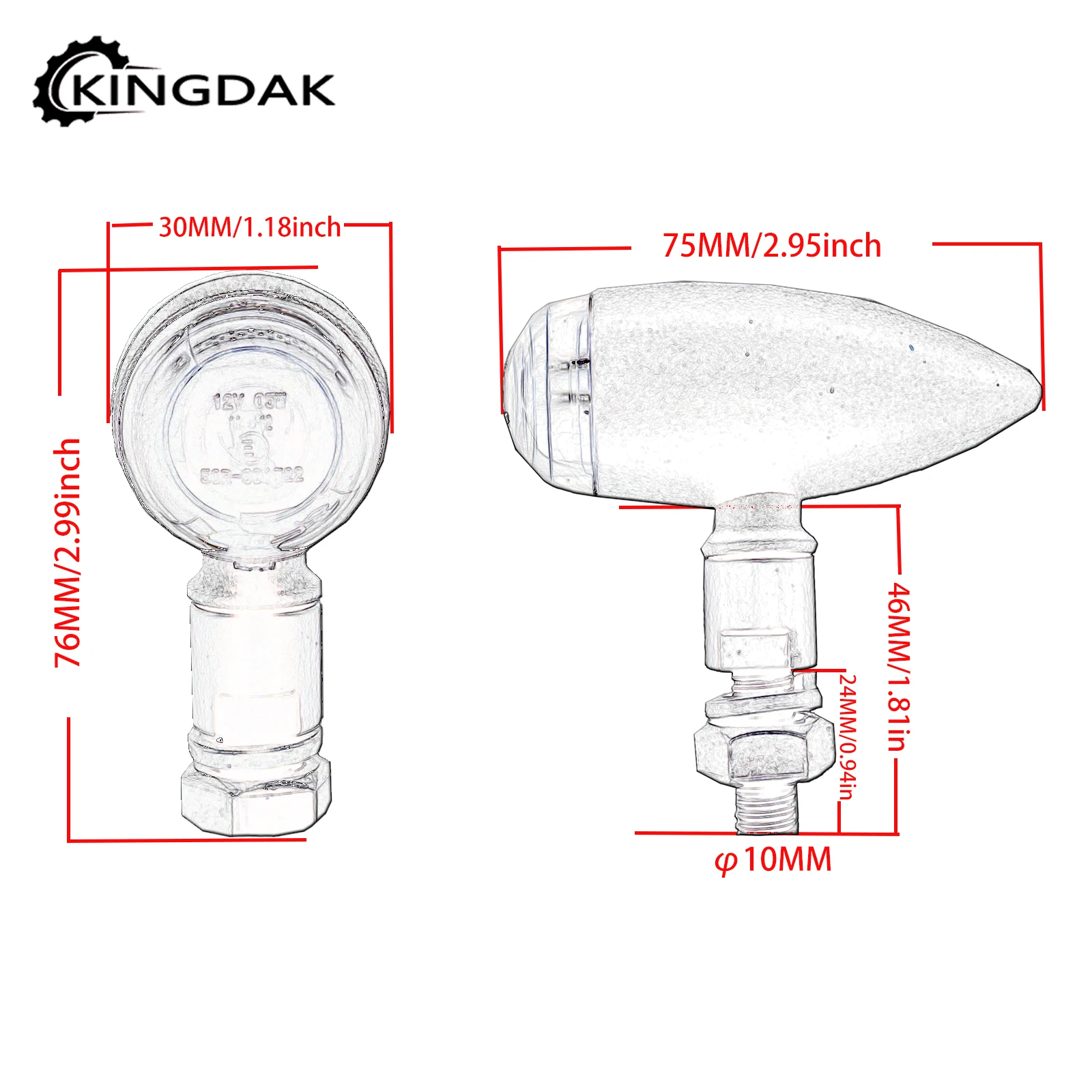 Motorcycle Bullet Turn Signals Indicators Blinker Lights Lamp Black Fit For Harley Cruiser Chopper Cafe Racer For Honda For Yama