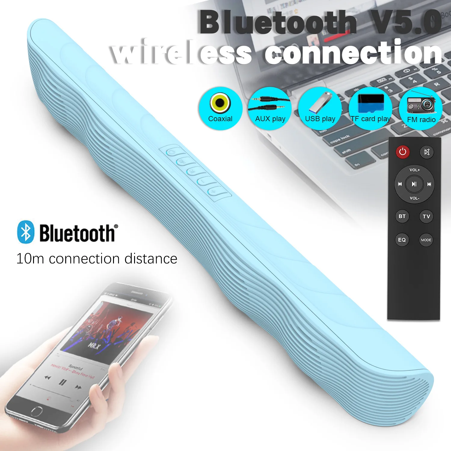 BS21 New Small Fresh Color Sound Blaster Bluetooth Audio Computer TV Game Console TFCard U Disk 3.5Aux Wireless Speaker FM Radio