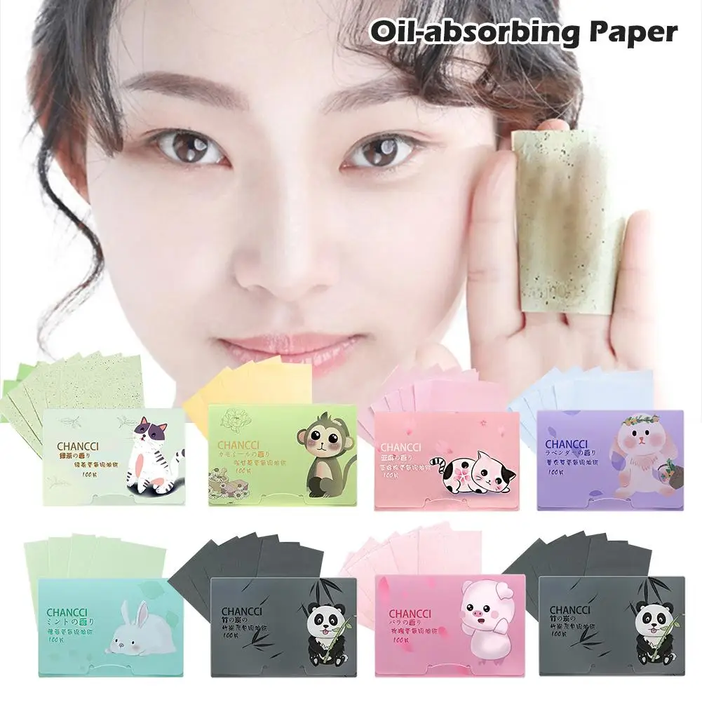 

100 Portable Facial Oil Suction Paper For Deep Oil Control Dry Skin Remove Oil Shine Female Facial Cosmetics G3D7