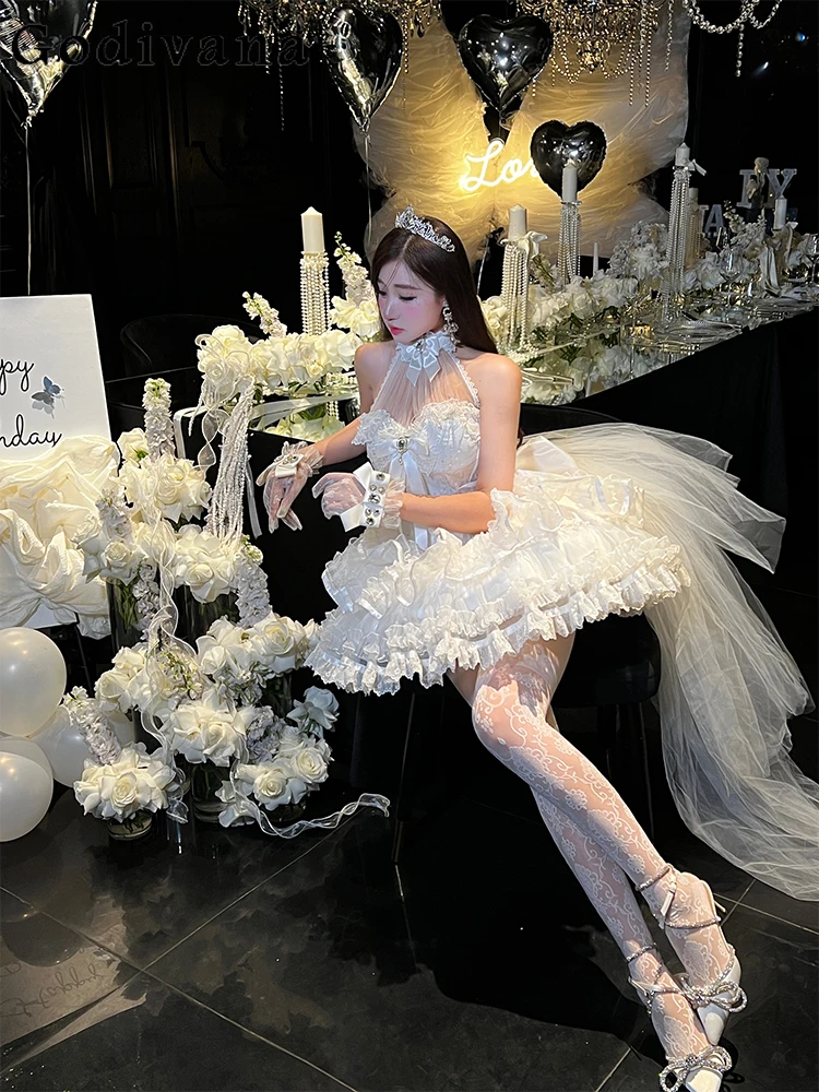 

Japanese Original Lolita Dream Sweet Girl Bar Mitzvah Flower Wedding Dress Lace Lace Bow Cute Doll Princess Dress