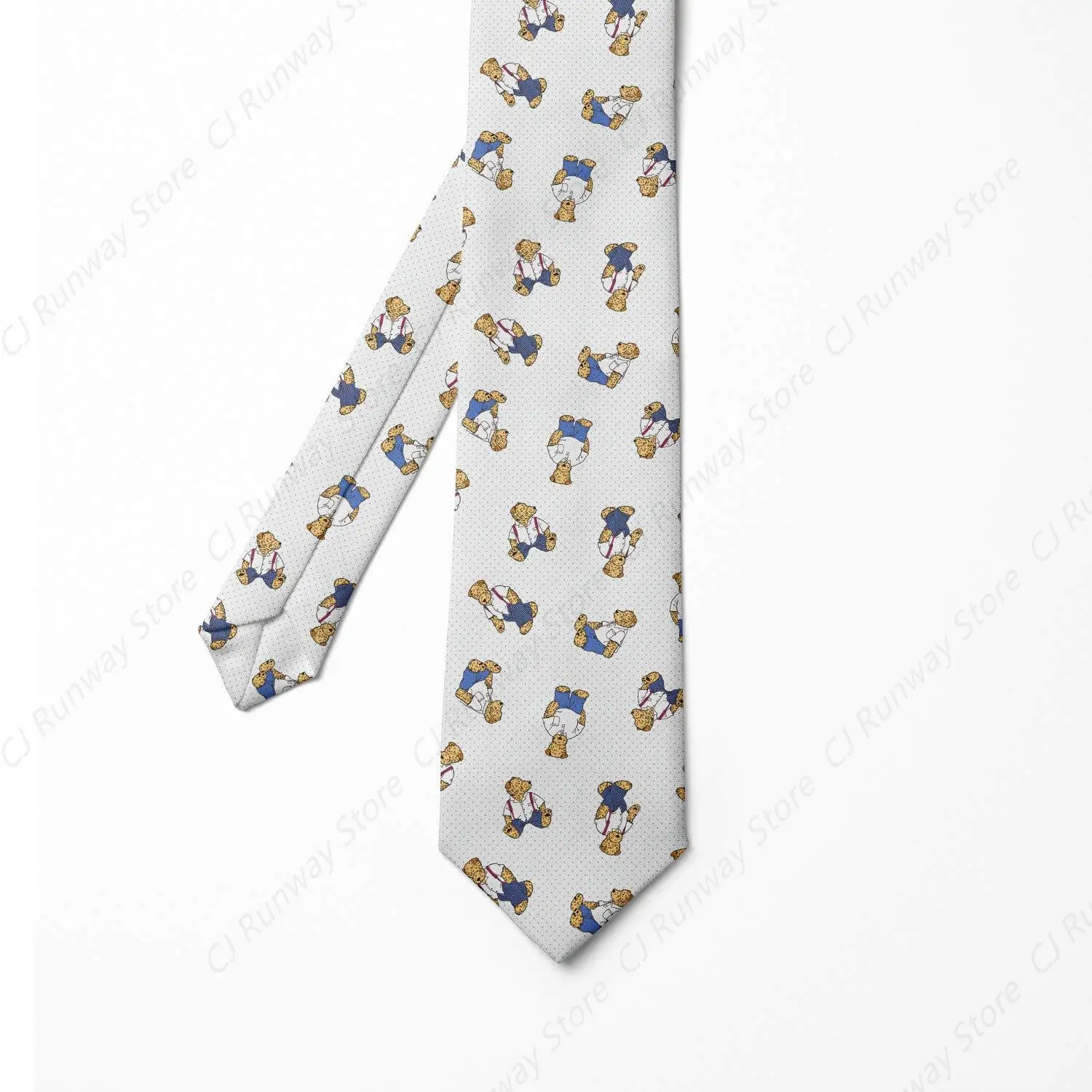 Men's Tie, Teddy Bear Cartoon, Necktie, 3.7