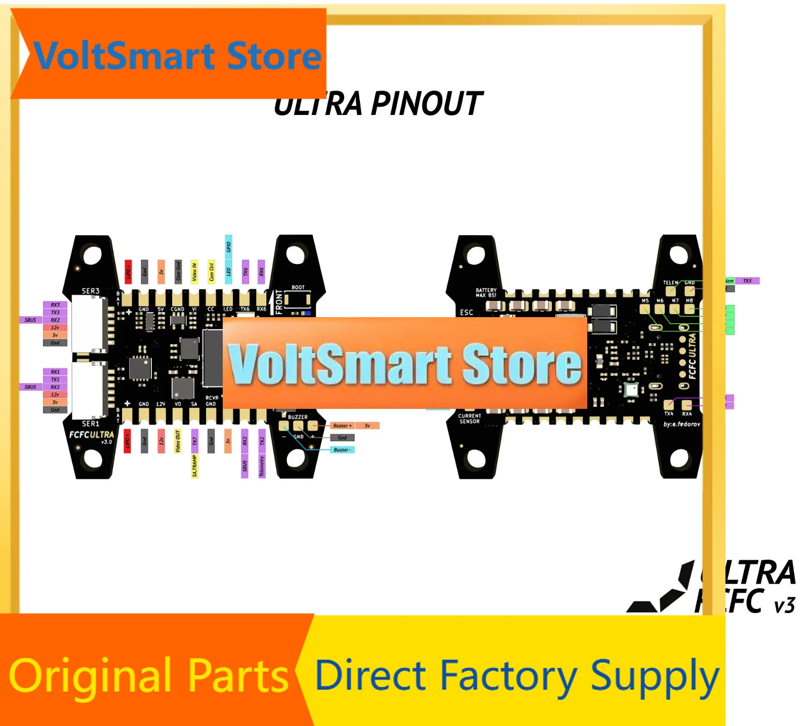 VoltSKISS ULTRA V3 Flight Controller For FPV Racing Drone Size:30.5x30.5mm