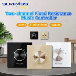 Stero Volume Tuning Switch 5 Adjustment Fashion Two Channel Fixed Resistance Music Speaker Volume Controller