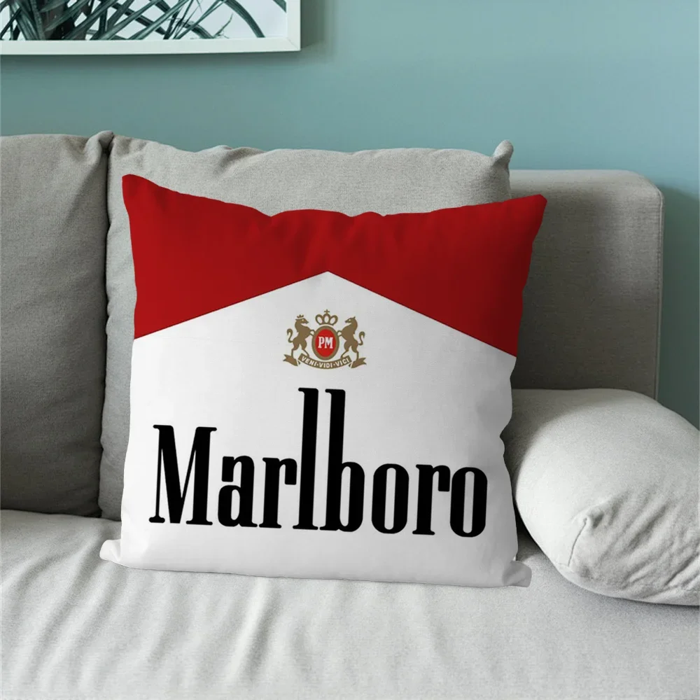 Fashion M-Marlboro Pillow Case Living Room Sofa Cushion Cover Suitable For Home Bedroom Room Decoration