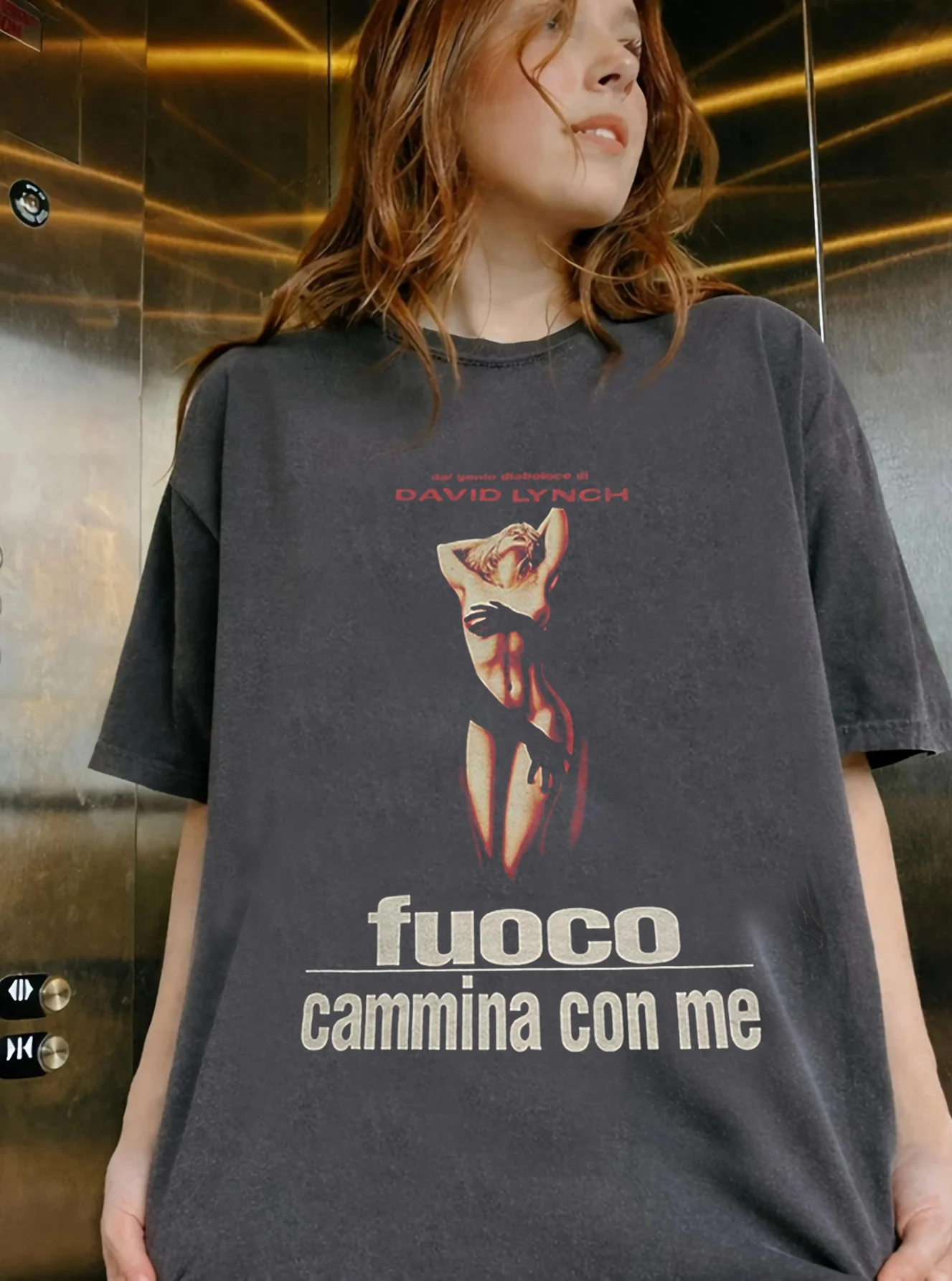 Twin Peaks Fire Walk With Me Retro Style Classic Print T-Shirt Graphic Short Sleeve Shirt Unisex Men Women Summer Streetwear Top